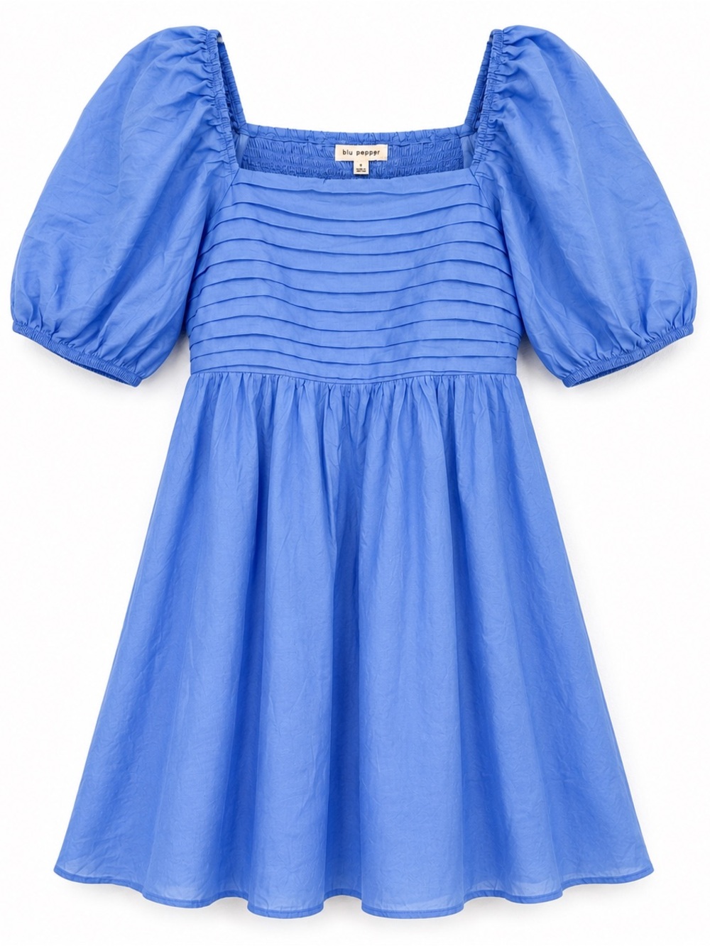 Blu Pepper Cornflower Blue Puff Sleeve Mini Dress NWT Size Small